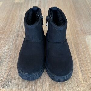 Cat & Jack Black Suede Boots 8T